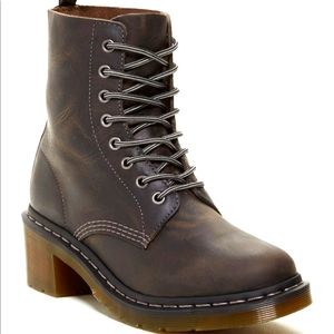 Dr. Doc Martens Lace-Up Clemency 8-Eye Brown Boots (Looks Like Doc Leona)